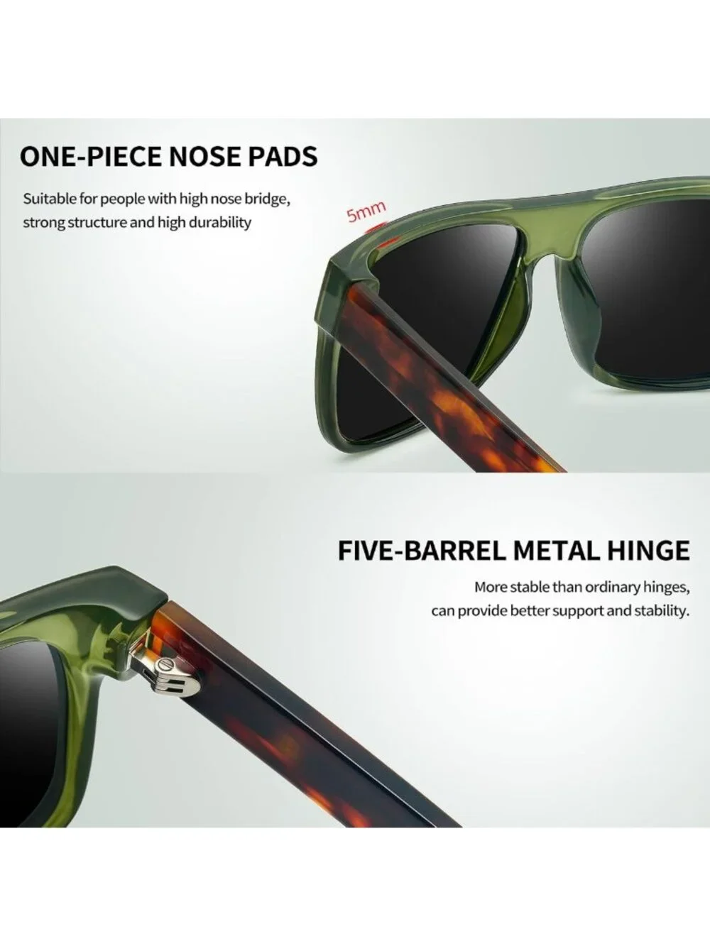 Oversized Square Sunglasses for Men & Women | UV400 Protection, Bold TAC Lens